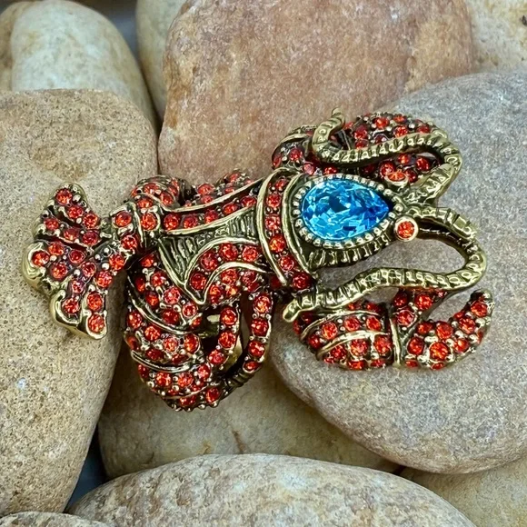 Authentic Heidi Daus “Lobster Tales” Crystal Lobster Ring – Size 8 Swarovski EUC - Picture 11 of 17